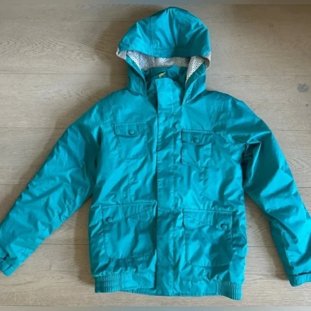 Burton Dryride Snowboard Ski Jacket Insulated Hooded Turquoise Girls XL (US 18)